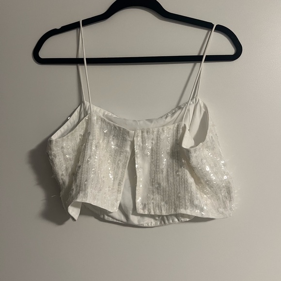 ASOS white sequin cropped top - Picture 2 of 9